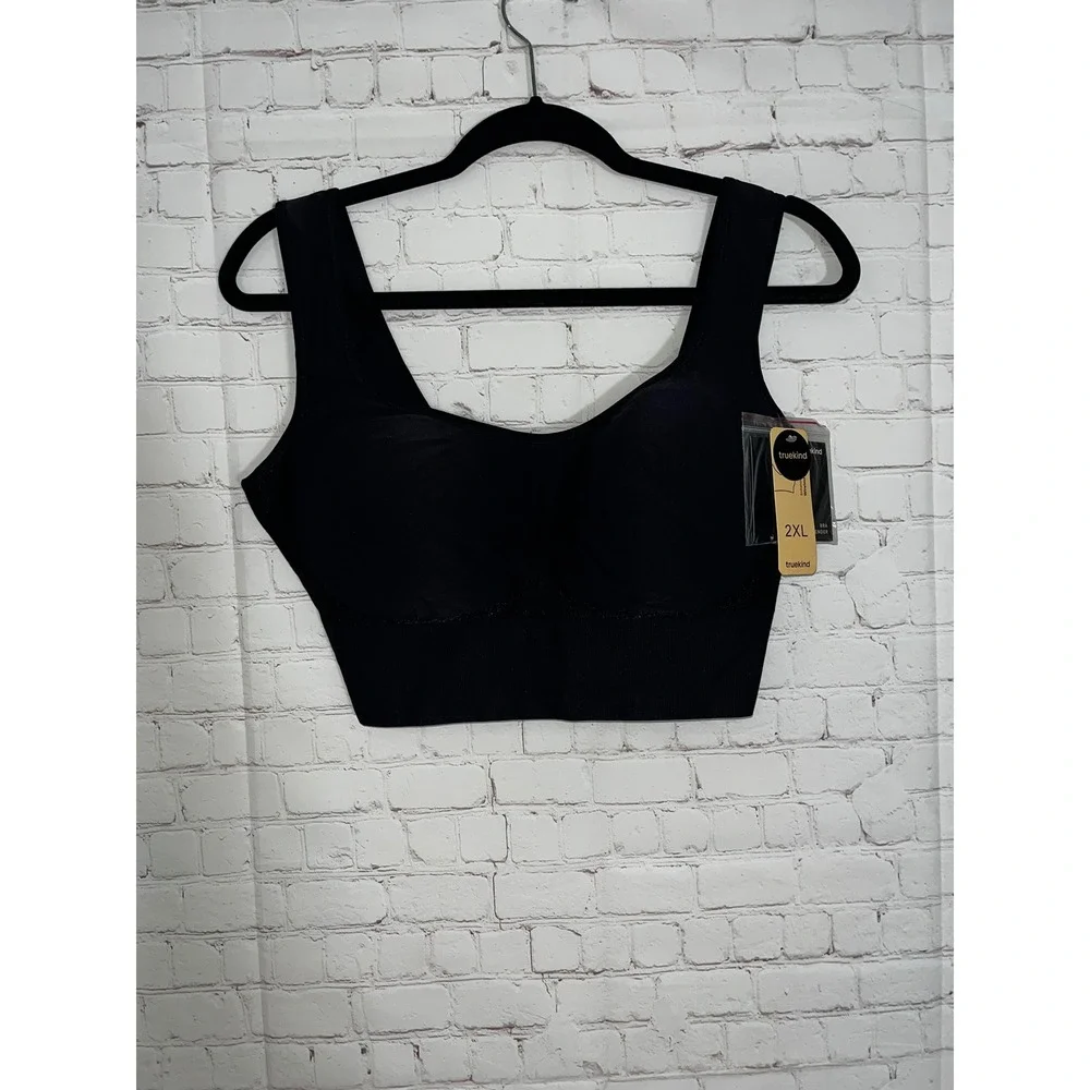 Truekind Daily Comfort Wireless Shaper Bra Black 2XL New with Extender 10023 - Picture 3 of 7